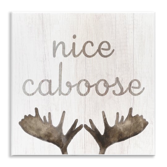 Stupell Industries Nice Caboose Bathroom Moose Antlers Wall Plaque Art
